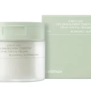 Végkiárusítás Celimax Ji Woo Gae Cica BHA Blemish Toner Pad - Hámlasztó Párnák Problémás Bőrre 60db