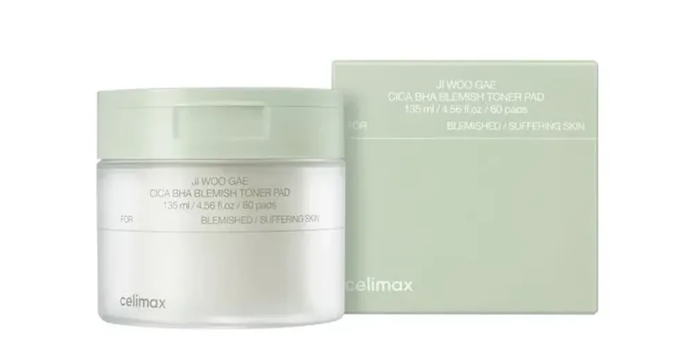 Végkiárusítás Celimax Ji Woo Gae Cica BHA Blemish Toner Pad - Hámlasztó Párnák Problémás Bőrre 60db