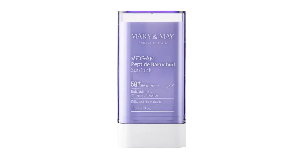 Akciós ár Mary&May Vegan Peptide Bakuchiol Sun Stick SPF50+/PA++++ - Fényvédő Stift Peptidekkel 18g