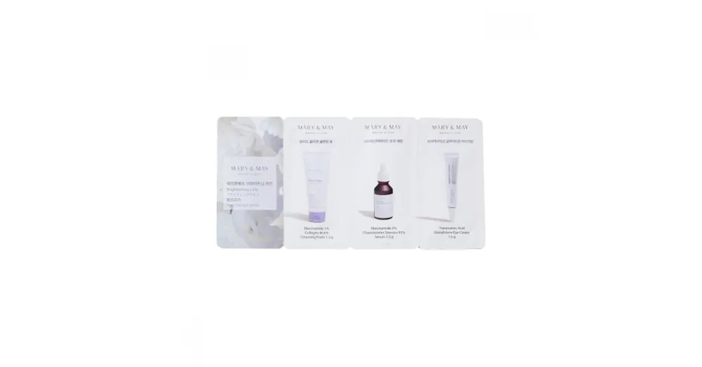 Utolsó esély Mary&May Brightening Line 3 Step (Cleansing Foam 1.5g + Serum 1.5g + Eye Cream 1.5g) (sample) – Bőrvilágosító Szett 4.5g (sample)