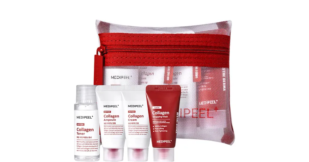 Legjobb ár Medi-Peel Red Lacto Peptide Collagen Skin Care Trial Kit – Miniatűr Arcápoló Szett Kollagénnel és Peptidekkel