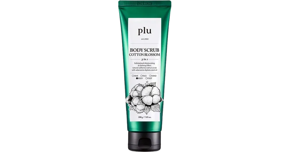 Plu Body Scrub – Cotton Blossom – Gyengéd Testradír 200g Újdonság