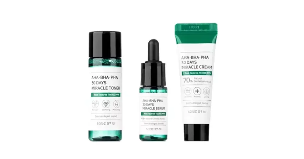 Végkiárusítás Some By Mi AHA BHA PHA 30 Days Miracle Travel Kit - Kozmetikai Készlet AHA, BHA, PHA Savakkal