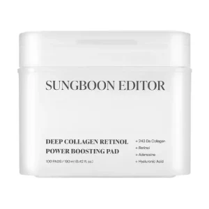Biztonságos fizetés Sungboon Editor Deep Collagen Retinol Power Boosting Pad – Kollagénes és Retinolos Tonizáló Párnák 100db/150ml
