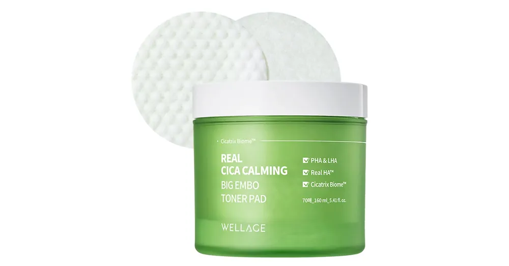 Vedd meg most Wellage Real Cica Calming Big Embo Toner Pad – Nyugtató Toner Párnák 70db/160ml