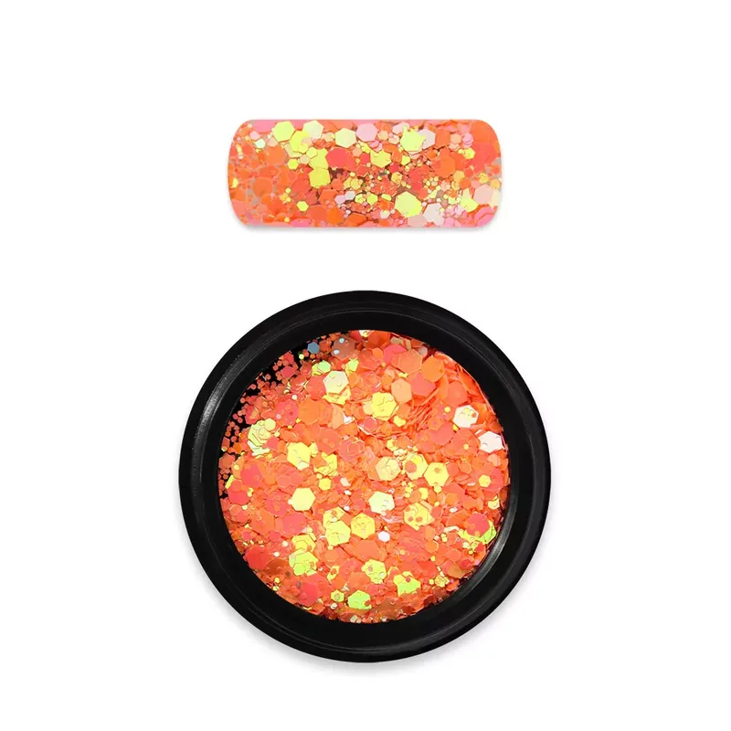 Legjobb ár Moyra Holo glitter mix No.22 Chameleon light orange