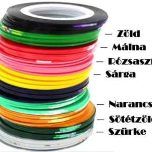 Körömdísz / Pasztellcsík / Zöld 1db. Expressz szállítás