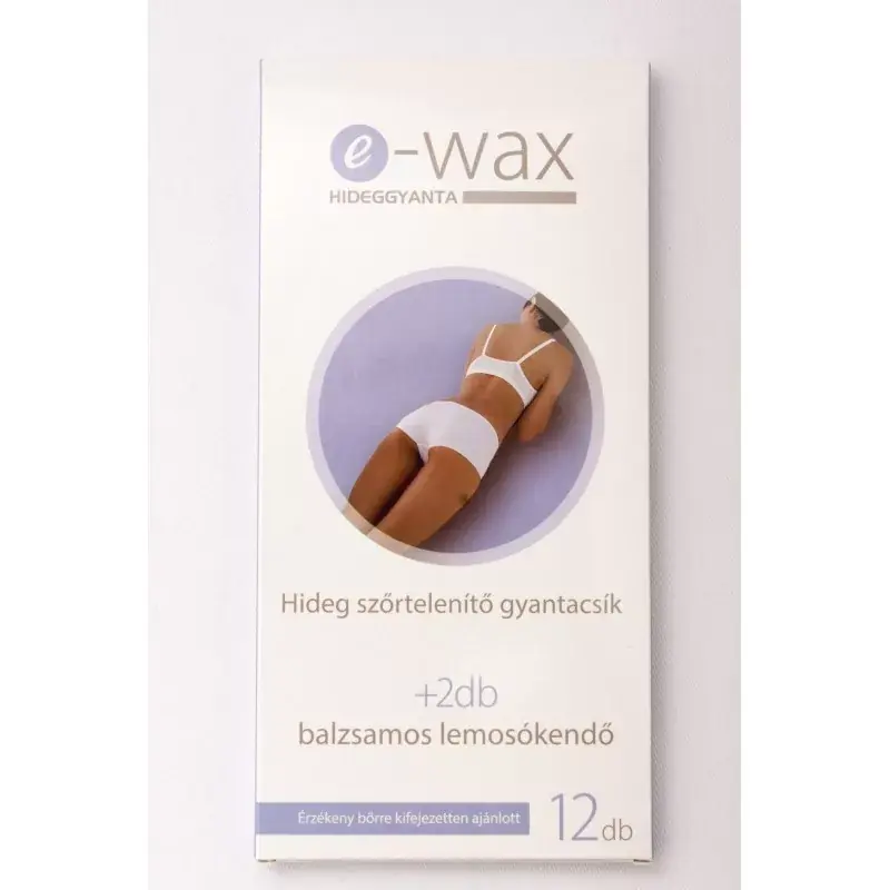 Szuper ajánlat E-Wax Hideggyantacsík Testre 6pár/doboz + 2db lemosókendő