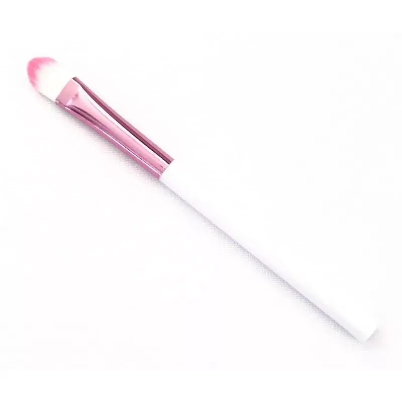 Smink Ecset - Kicsi Fehér-Pink Lapos Íves 4 Árcsökkenés