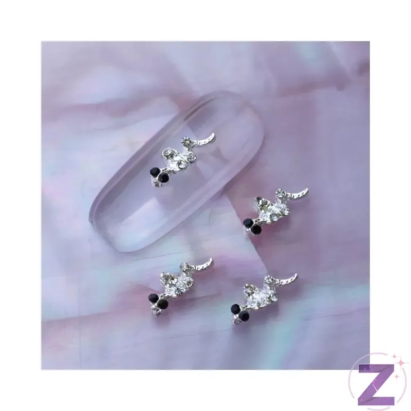 Ne maradj le Zodiac - Körömékszer Fekete Strasszköves Snake 10x4mm - 6db