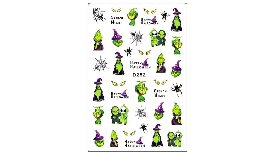 Alacsony ár Niiza Körömmatrica - D252 Grincs Halloween