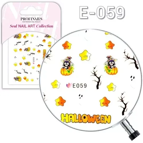 Bestseller Profinails Seal Nail Art matrica E-059 (Haloween)