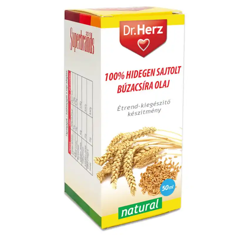 Különleges ajánlat Dr. Herz 100% Hidegen Sajtolt Búzacsíra Olaj – 50ml