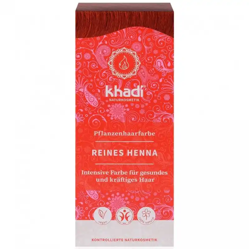 Expressz kézbesítés Khadi Hajfesték por Élénkvörös – 100% Henna-tartalommal – 100g