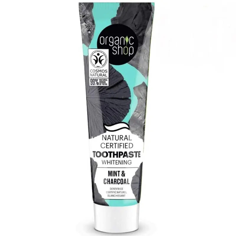 Biztonságos fizetés Organic Shop Minősített fehérítő fogkrém mentával és szénnel – 100g