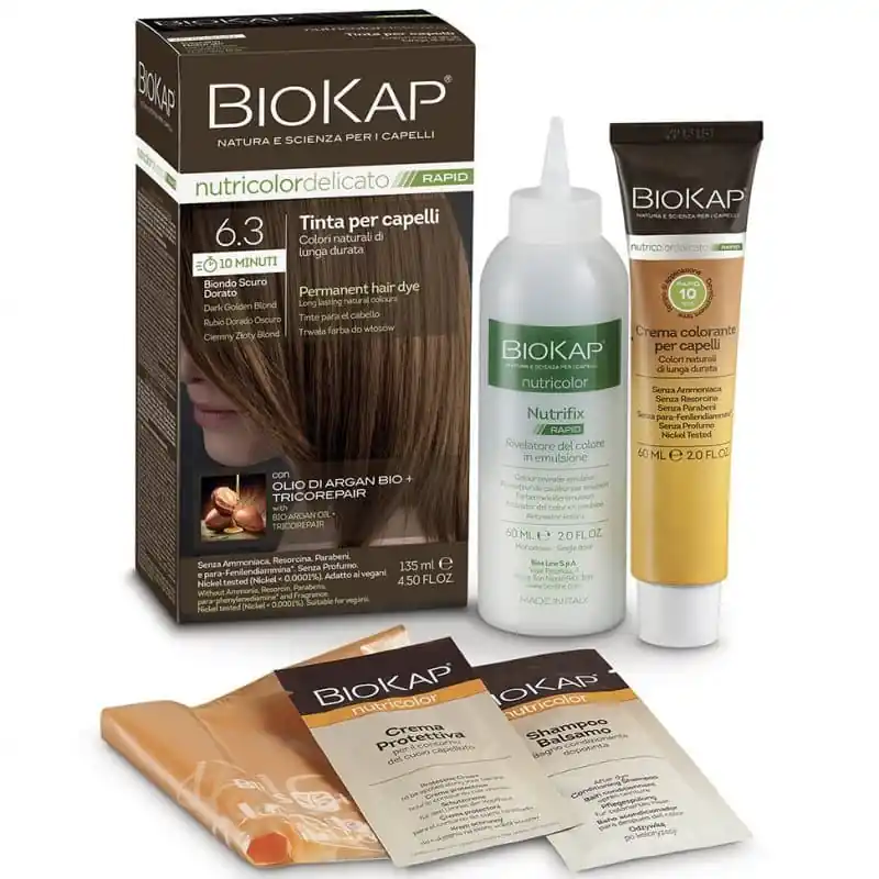 Alacsony ár Biokap Nutricolor Rapid Tartós hajfesték Nr 6.3 sötét arany szőke – 135ml