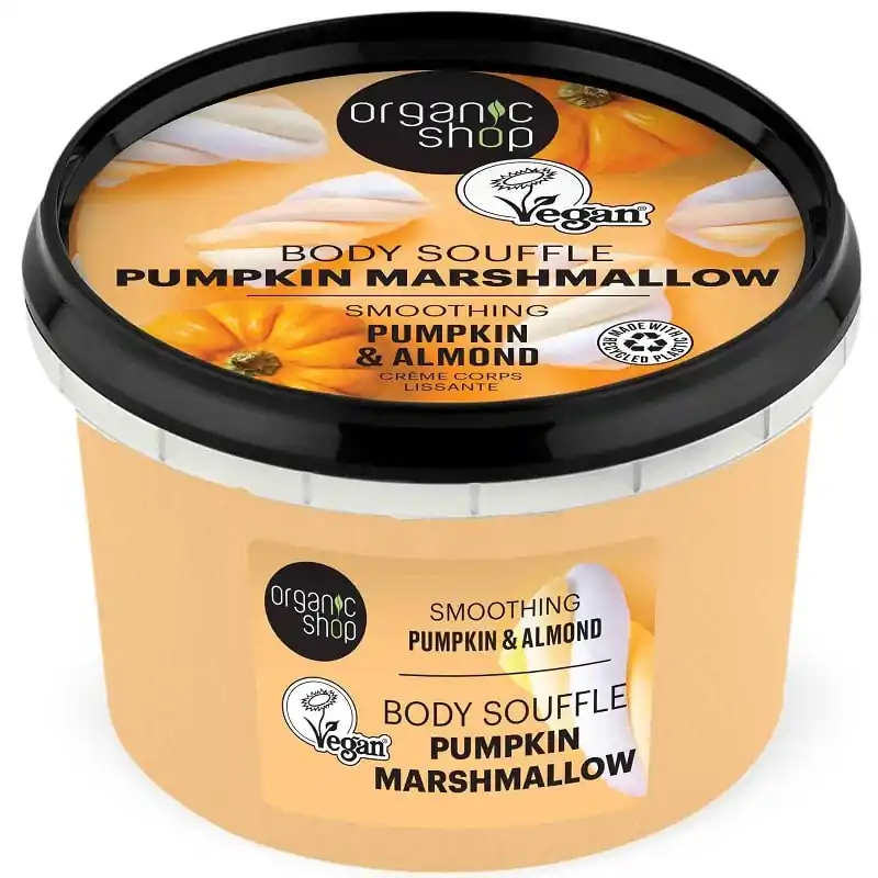 Ajánlat Organic Shop Pumpkin Marshmallow kisimító testszuflé sütőtökkel és mandulával – 250ml