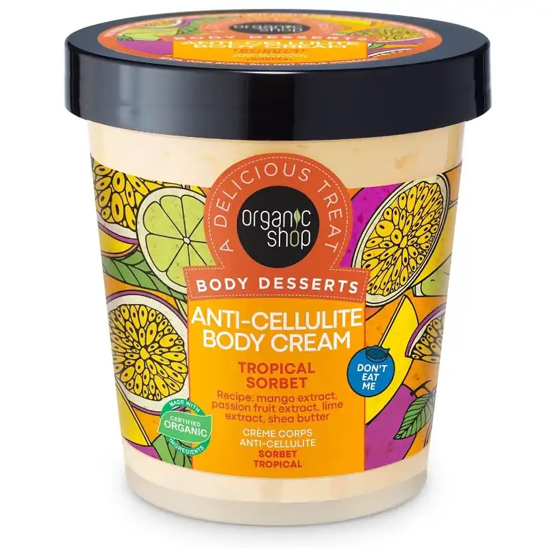 Expressz szállítás Organic Shop Testápoló krém narancsbőrre ”Trópusi sorbet” – 450ml