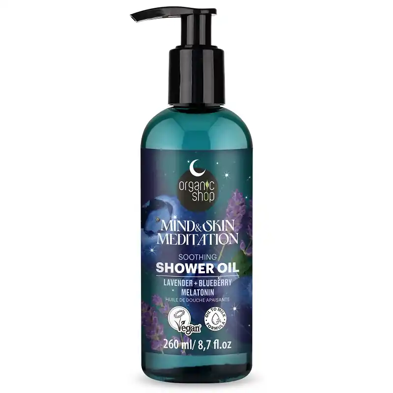 Outlet Organic Shop Nyugtató tusolóolaj levendulával, áfonyával és melatoninnal – 260ml