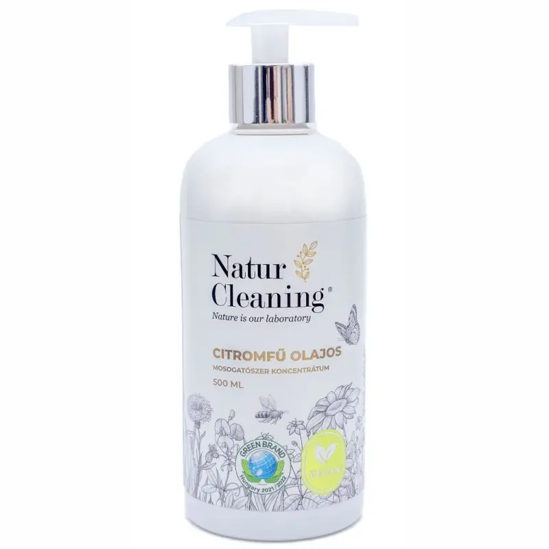 Kihagyhatatlan ajánlat NaturCleaning Citromfű olajos mosogatószer koncentrátum pumpás – 500ml