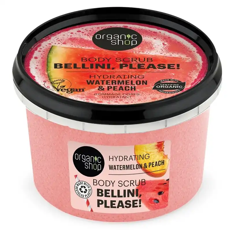 Olcsó Organic Shop Bellini, please! hidratáló testradír görögdinnyével és barackkal – 250ml