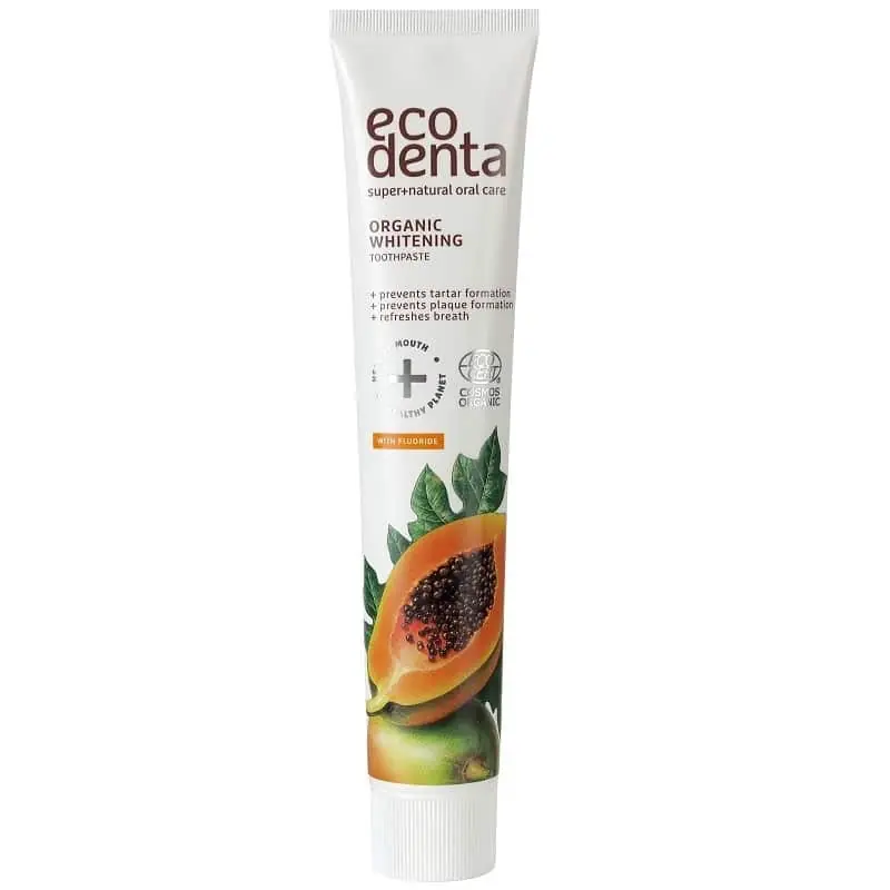 Gyors szállítás Ecodenta Minősített fehérítő bio fogkrém papajával – 75ml