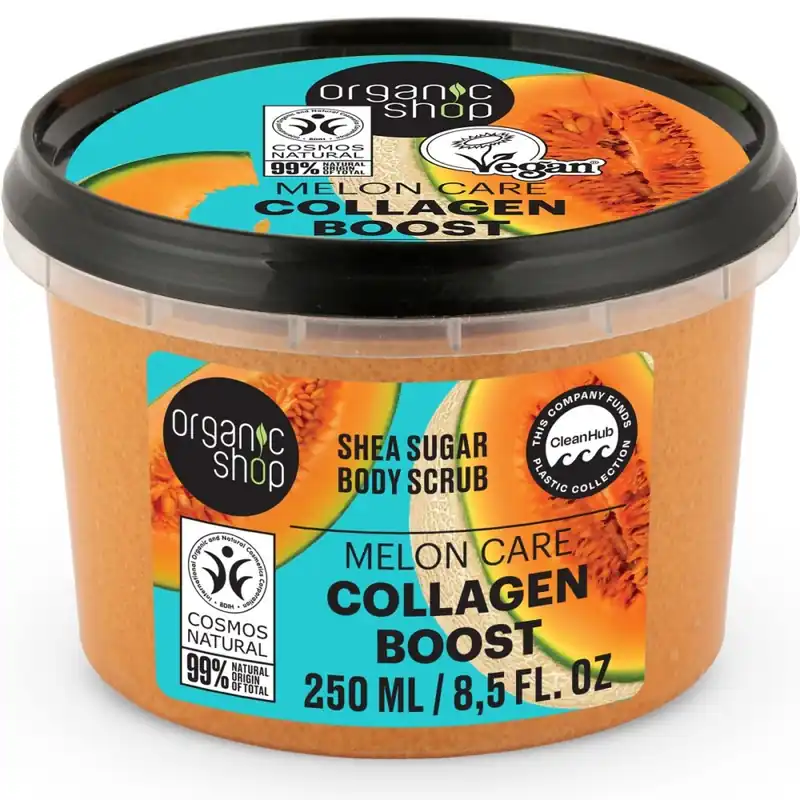 Csak ma Organic Shop ”Collagen Boost” Shea cukros testradír sárgadinnyével – 250ml