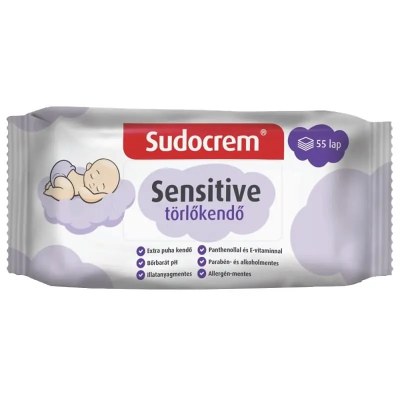 Kedvezmény Sudocrem Sensitive törlőkendő – 55db