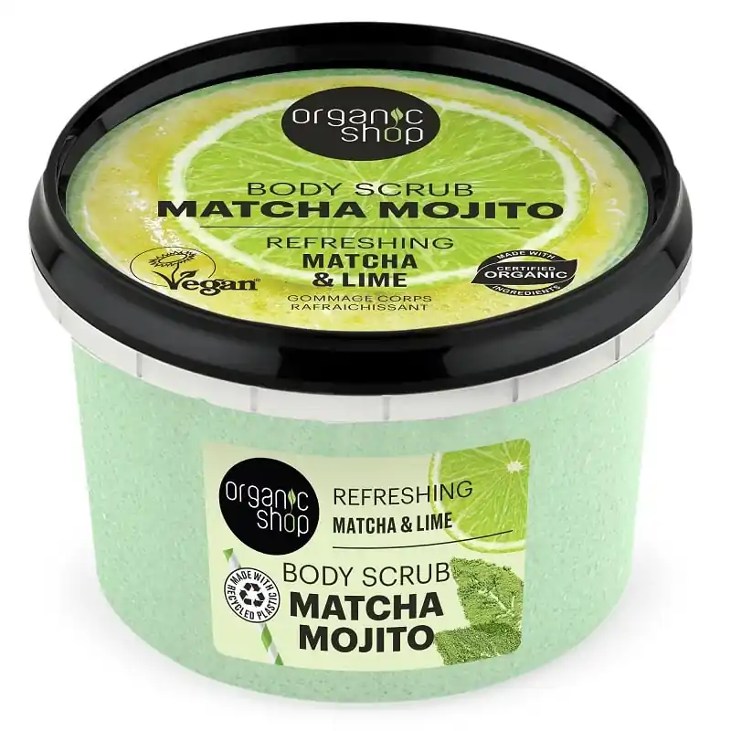 Organic Shop Matcha Mojito frissítő testradír matcha-val és lime-mal – 250ml Akciós ár