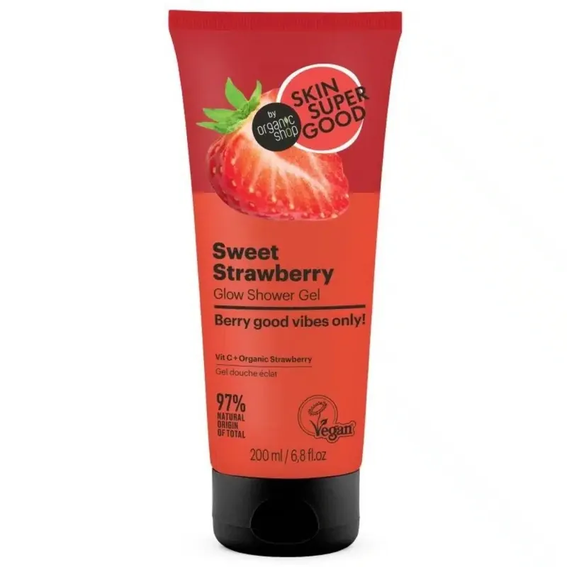 Exkluzív ajánlat Skin Super Good Sweet Strawberry ragyogásfokozó tusfürdő gél – 200ml