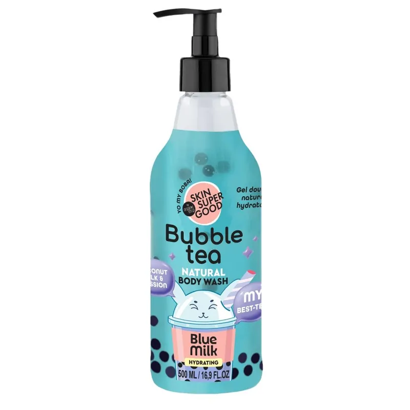 Skin Super Good Bubble Tea Blue Milk hidratáló tusfürdő kókusztejjel és maracujával – 500ml Árengedmény