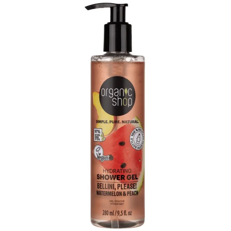 Organic Shop ”Bellini, please!” Hidratáló tusfürdő görögdinnyével és barackkal – 280ml Szuper ajánlat