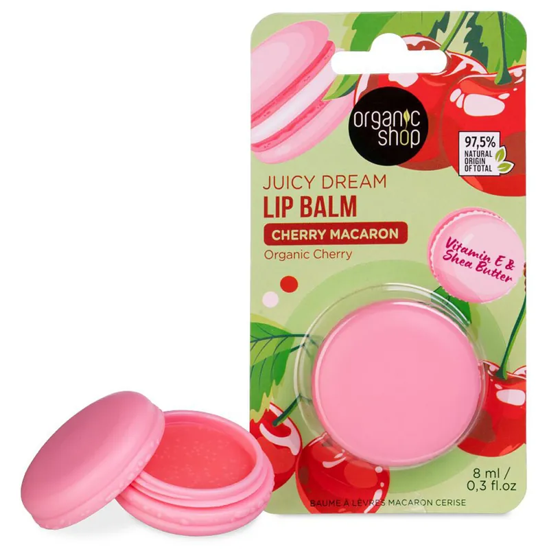 Organic Shop „Cseresznyés macaron” ajakbalzsam bio cseresznyével – 8ml Ajánlat