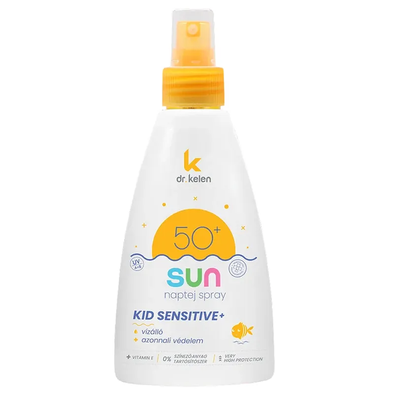 Azonnal elérhető Dr. Kelen Sun F50+ KID Sensitive napozó spray – 150ml