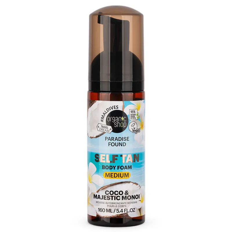 Árcsökkenés Organic Shop Barnító hab kókusszal és monoival – közepes – 160ml