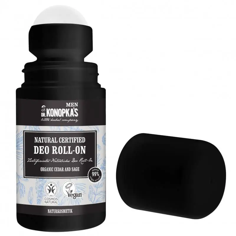 Akciós ár Dr. Konopka’s MEN Minősített golyós dezodor bio cédrussal és zsályával – 50ml