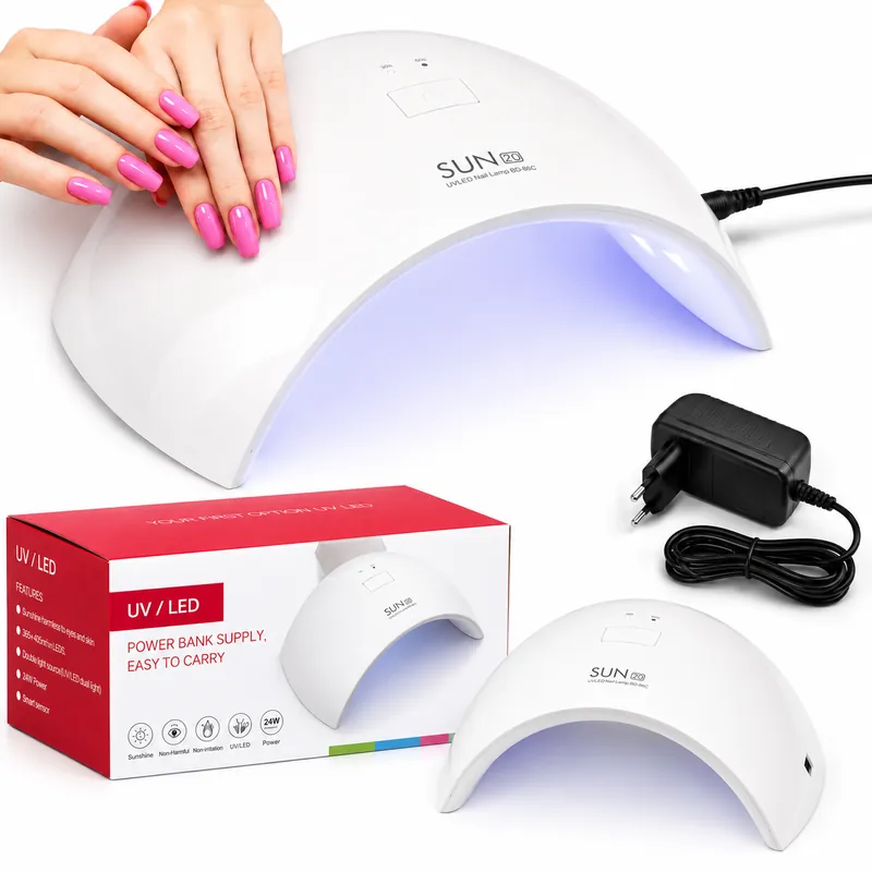 24W LED UV lámpa hibrid lakkokhoz és zselékhez, USB powerbankról működtethető, strapabíró Árengedmény