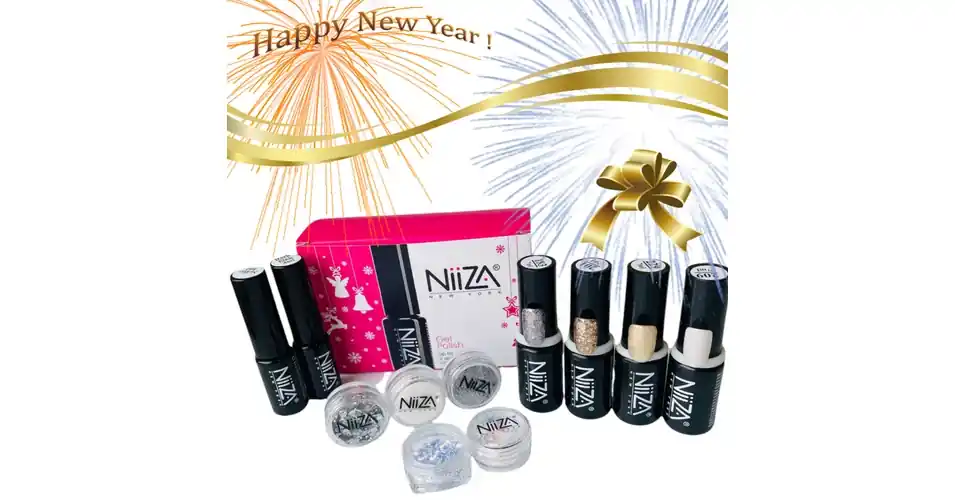 Biztonságos fizetés Happy New Year gél lakk és díszítő szett