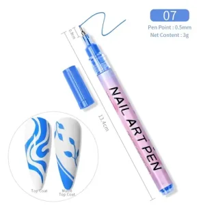 Prémium Akril toll nail art pen - 7 kék