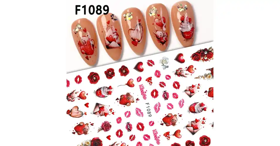 Outlet Körömmatrica - F1089 Love Valentin