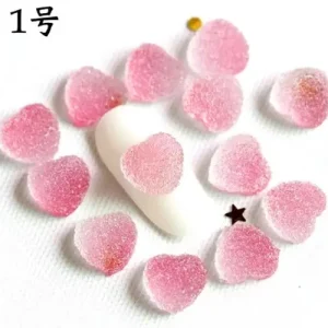 Alacsony ár 3D DIY körömdíszítő formák Nail Charm 5db - szív Love Valentin 1 pink