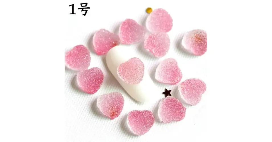Alacsony ár 3D DIY körömdíszítő formák Nail Charm 5db - szív Love Valentin 1 pink