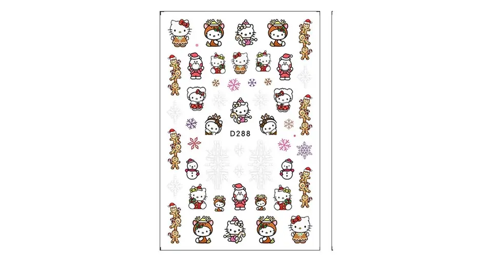 Alacsony ár Körömmatrica - D288 Karácsony Hello Kitty