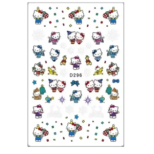Körömmatrica - D296 Karácsony Hello Kitty Akció