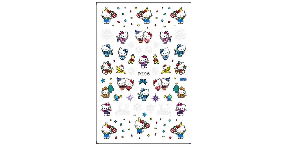 Körömmatrica - D296 Karácsony Hello Kitty Akció