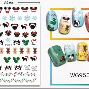 Körömmatrica - WG953 Mickey Karácsony Olcsó