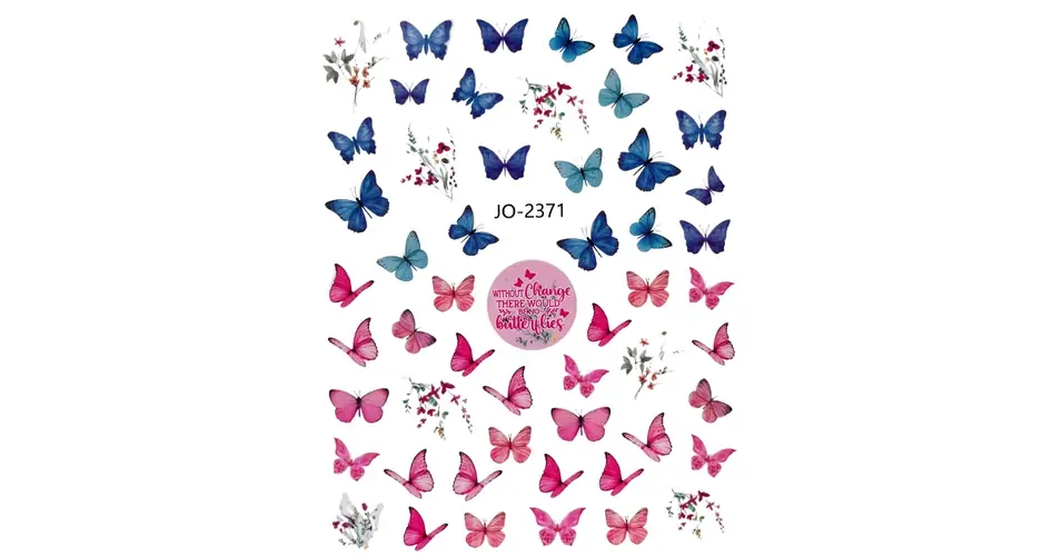 Alacsony ár Körömmatrica - JO-2371 pillangó