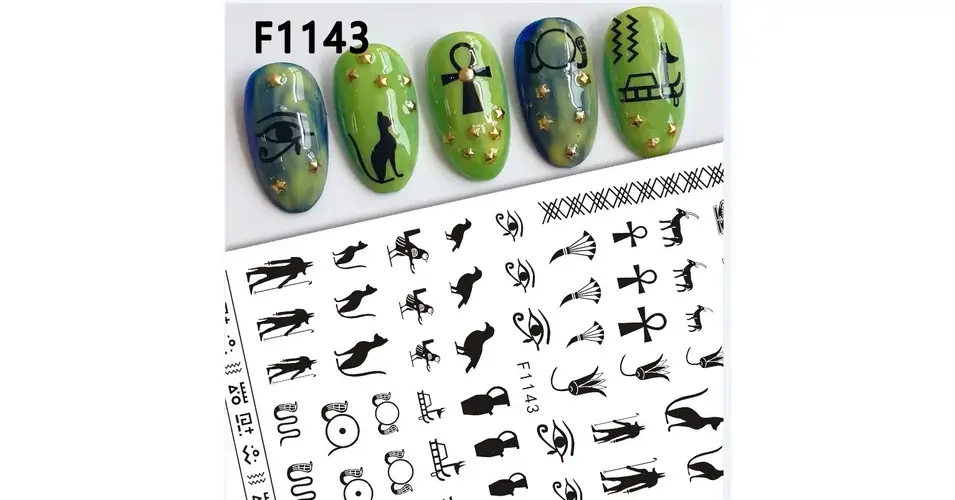 Körömmatrica - F1143 motívumok black Legkelendőbb
