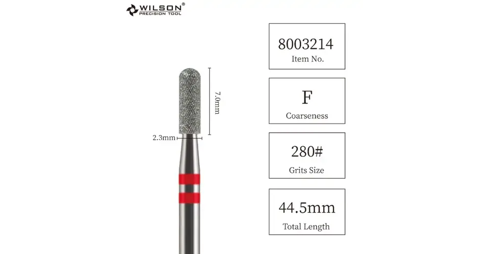 Csiszolófej Gyémánt lekerekített henger 2,3 mm - piros - 8003214 Akció