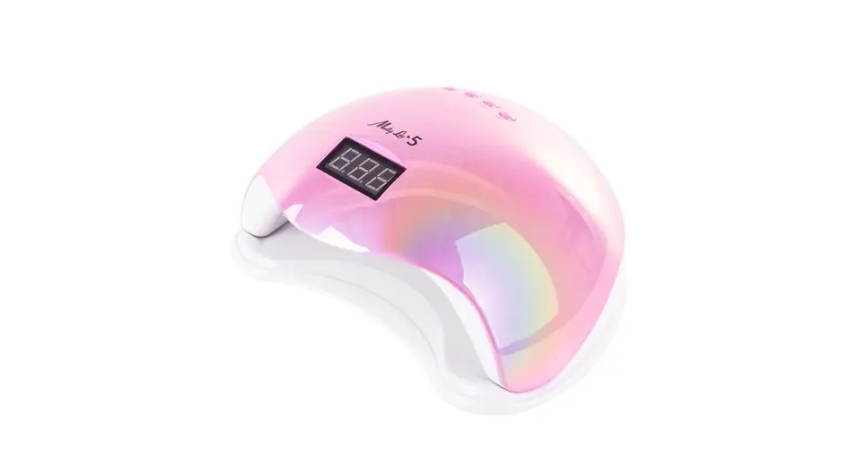 Prémium 48W UV/LED lámpa hologrammos rózsaszín